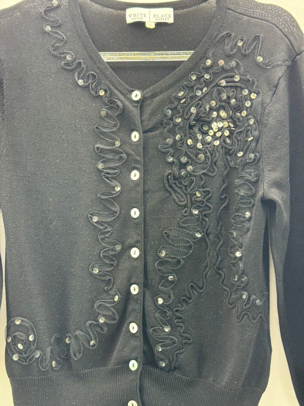 White House black market Small women’s button up silk blend sweater